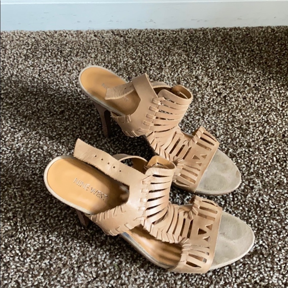 Nine West Nude Heeled Sandals